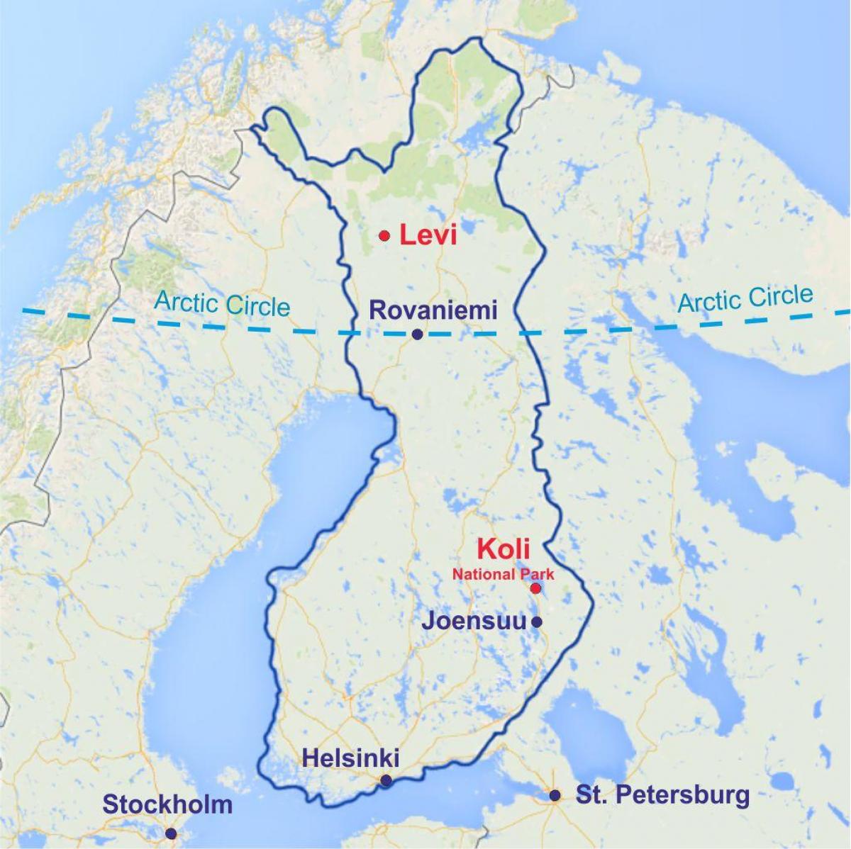 Finnország levi térkép