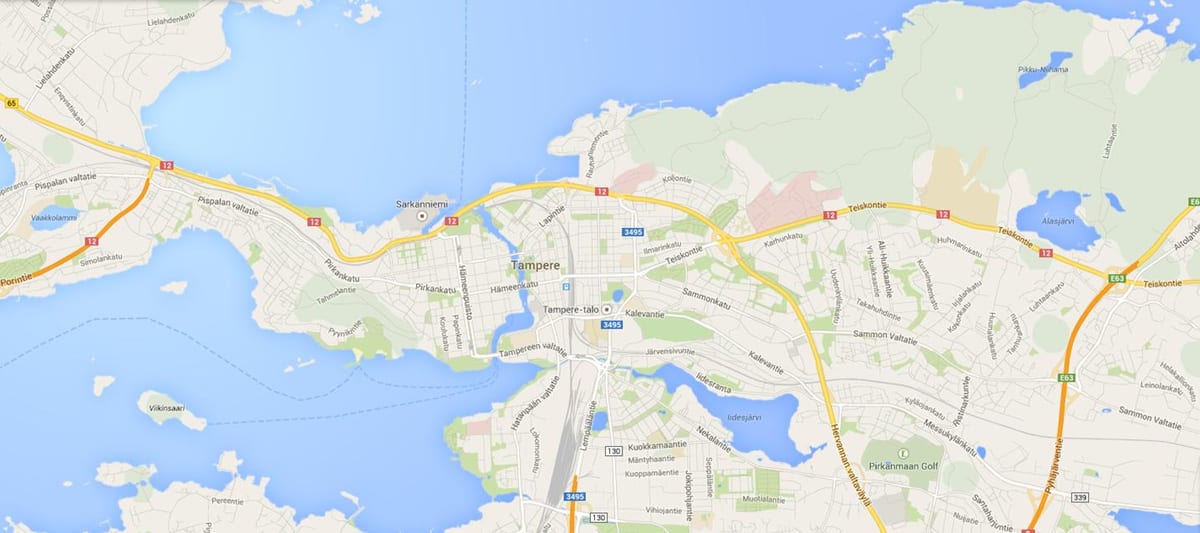 Térkép tampere, Finnország
