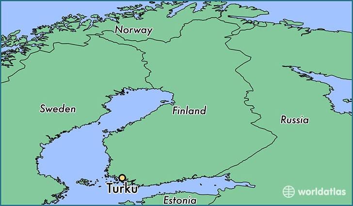Térkép, turku, Finnország