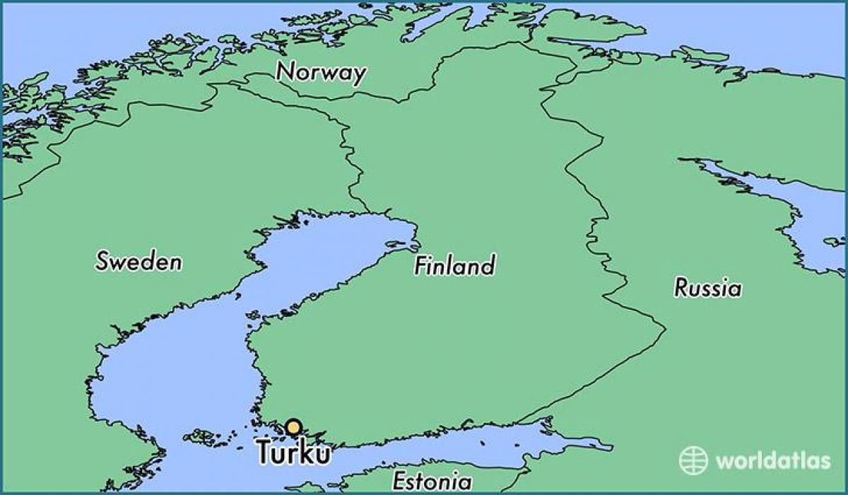 Térkép, turku, Finnország