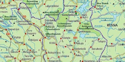 Térkép Finnország túrázás