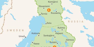 Térkép a Finn tavak
