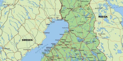Térkép északi-sarkkör Finnország